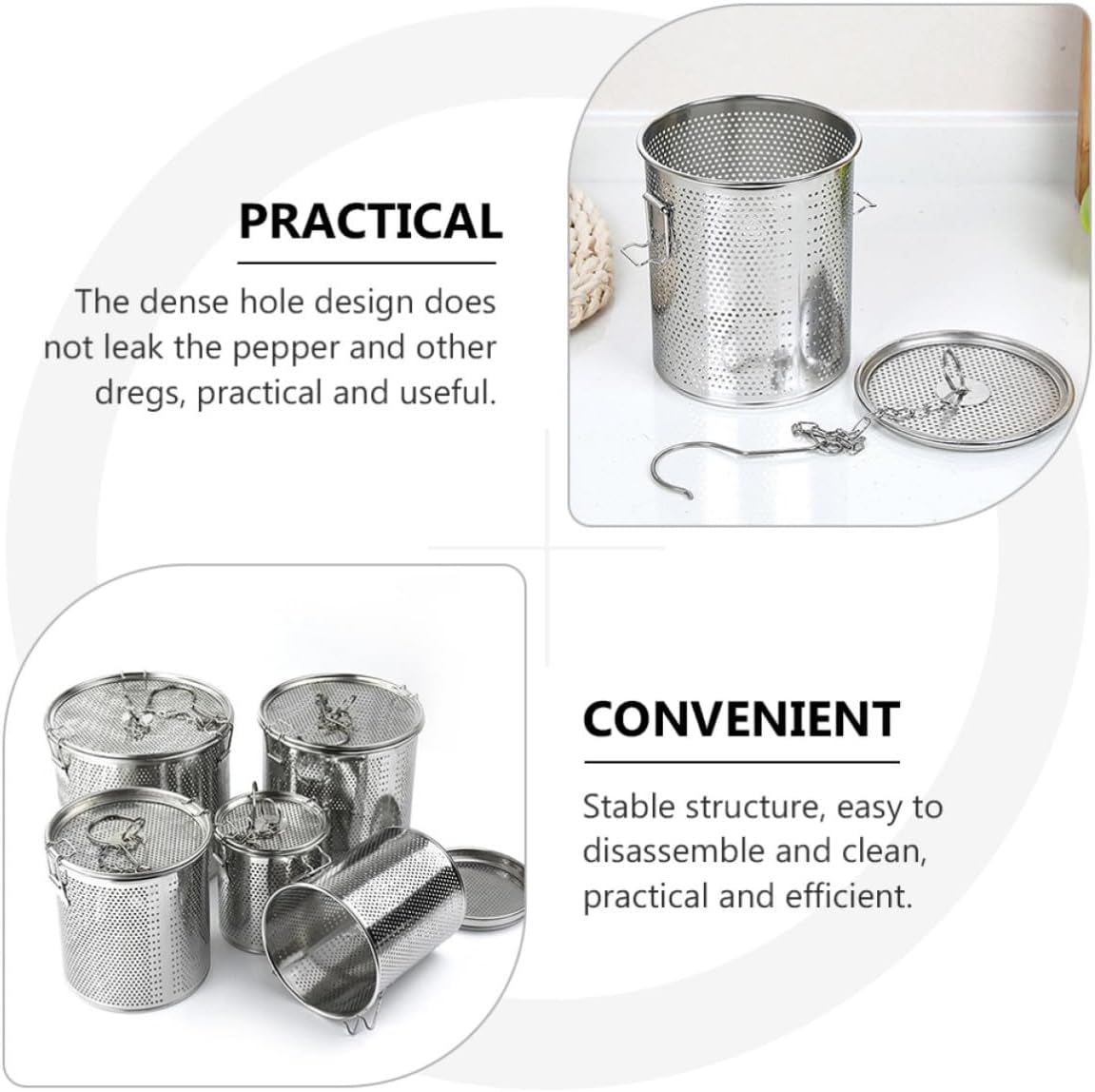 Seasoning Basket Stainless Steel for Home and Restaurant Brining