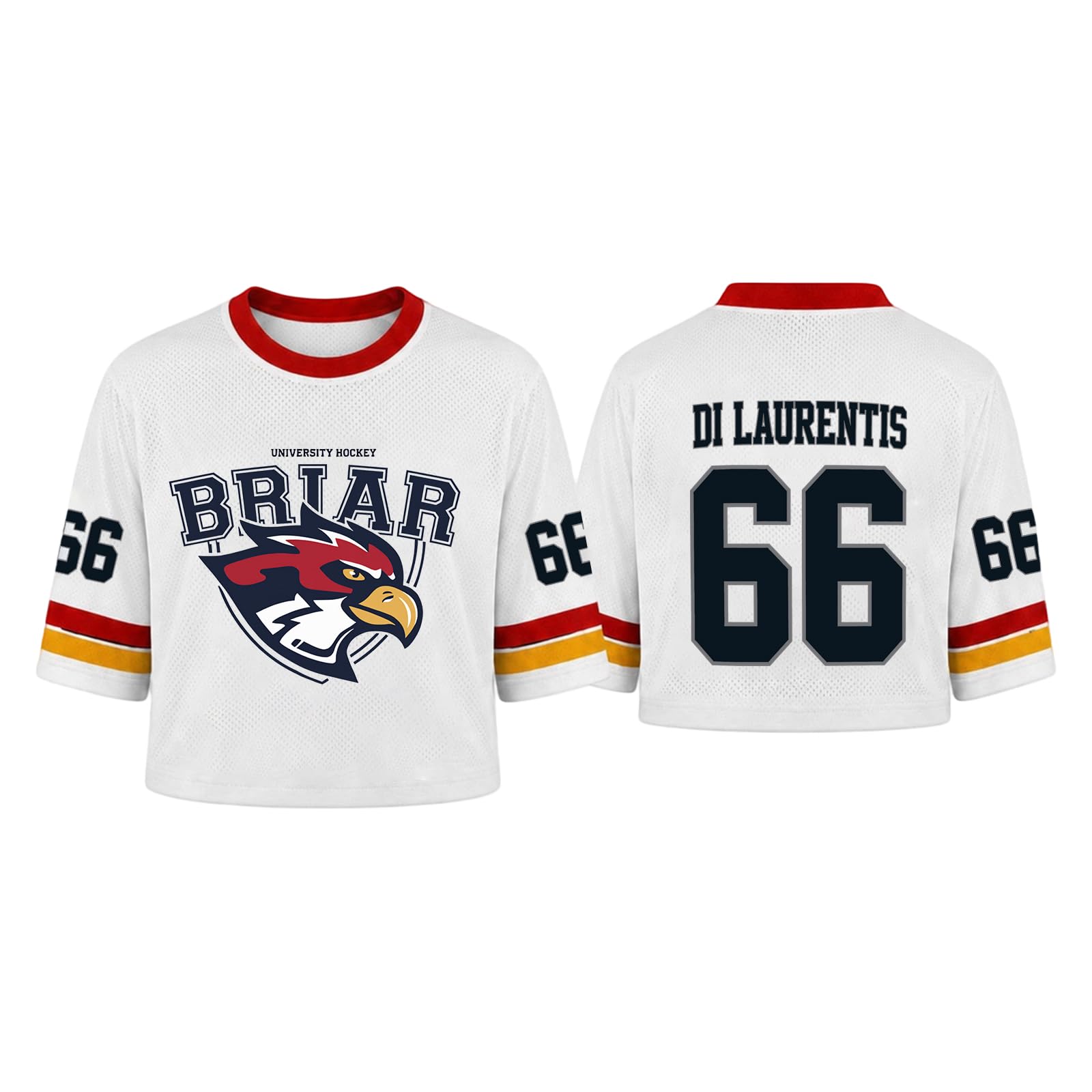 Off Campus Hockey Jersey Women Graham 44 & Logan 22 & Tucker 46 & Dean 66 Briar U Hockey Shirts Short Sleeve Briar University Shirts Sports Y2K Crop Tops Off Campus Merch for Fans