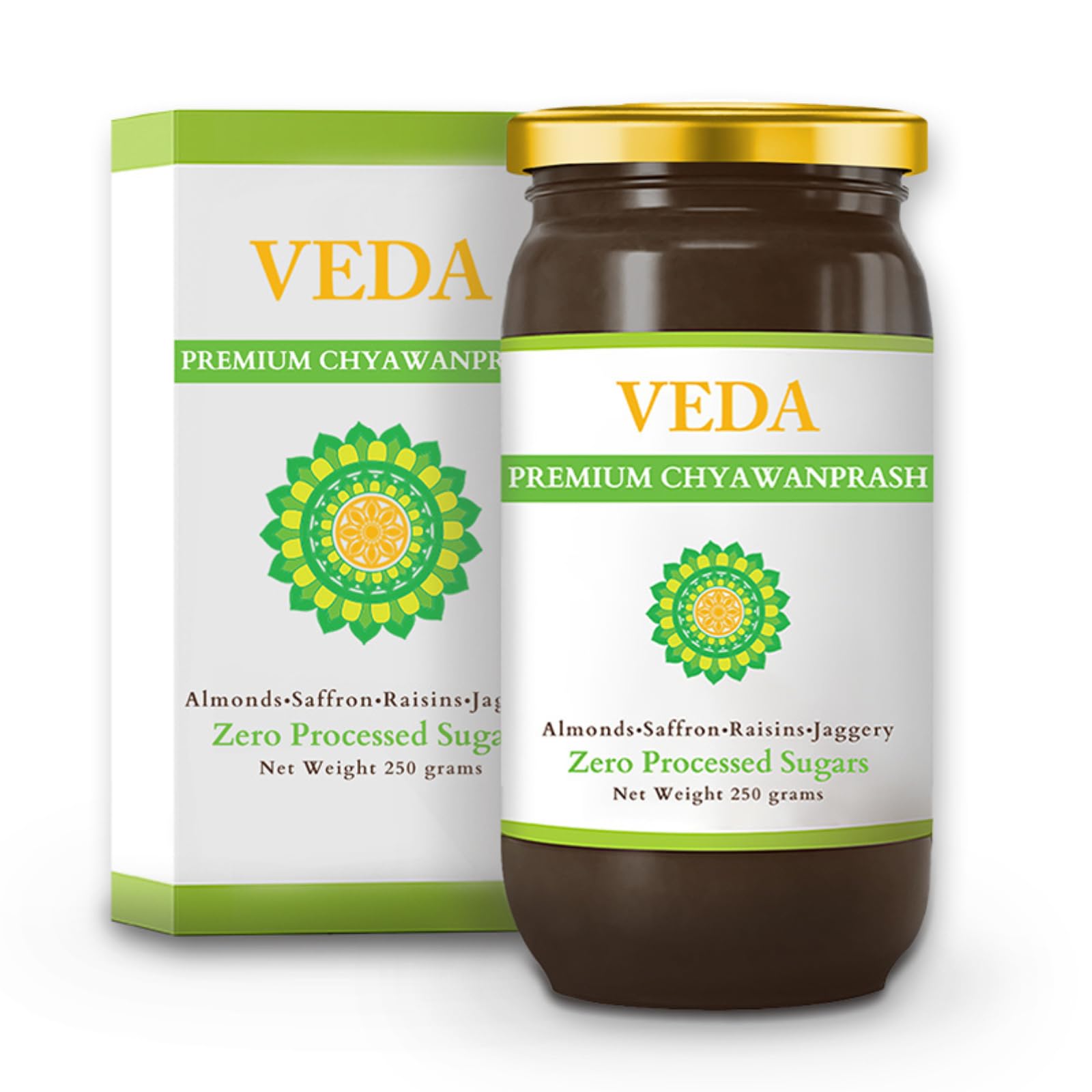 VEDA Premium Chyawanprash (Sugar Free) | 8.8 Oz | Ayurvedic Herbal Jam with Amla & Ashwagandha | Immunity Booster with Antioxidants | Fortified with Almonds & Saffron
