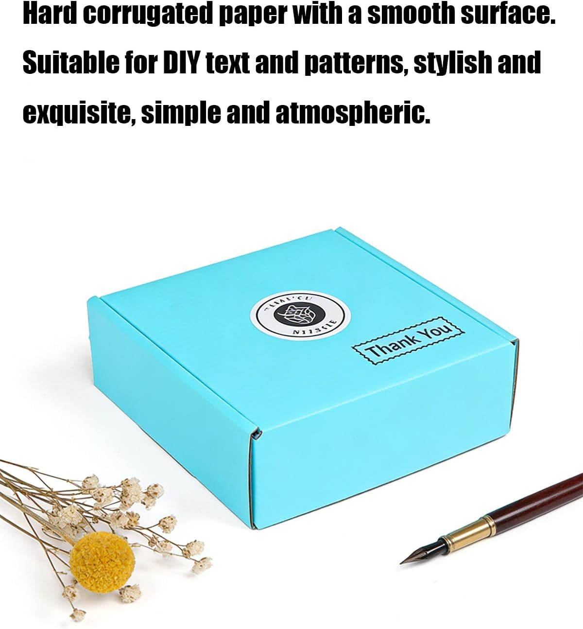 Small Shipping Boxes 50 Pack, Corrugated Mailer Boxes 6 x 4 x 1.6 Inches, Cardboard Box Mailers for Packaging, Mailing, Gift Packing, Craft Storage, Recyclable Cardboard Shipping Cartons (Light Blue)
