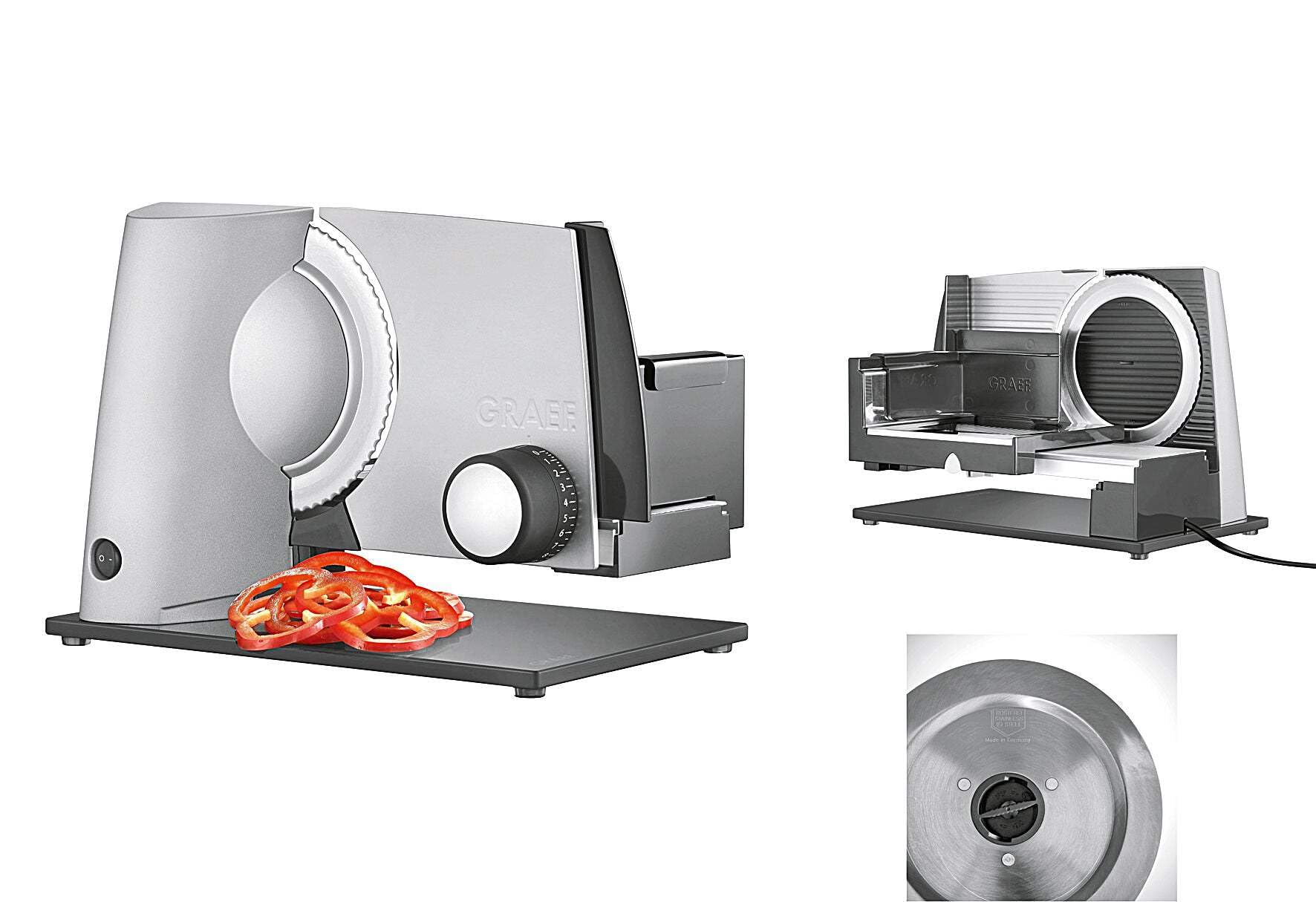 Graef S 32020 Electric 170 W Metal Grey Slicer – Wood Cutter (Metal, Grey, 237 mm, 343 mm, 252 mm, 393 mm)