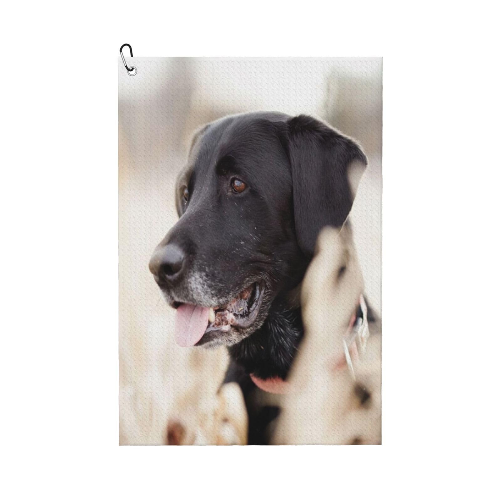 Hnnkloy Animal Labrador Dog, 16x24 in Portable Waffle Golf Towels with Carabiner Clip for Golf Bag