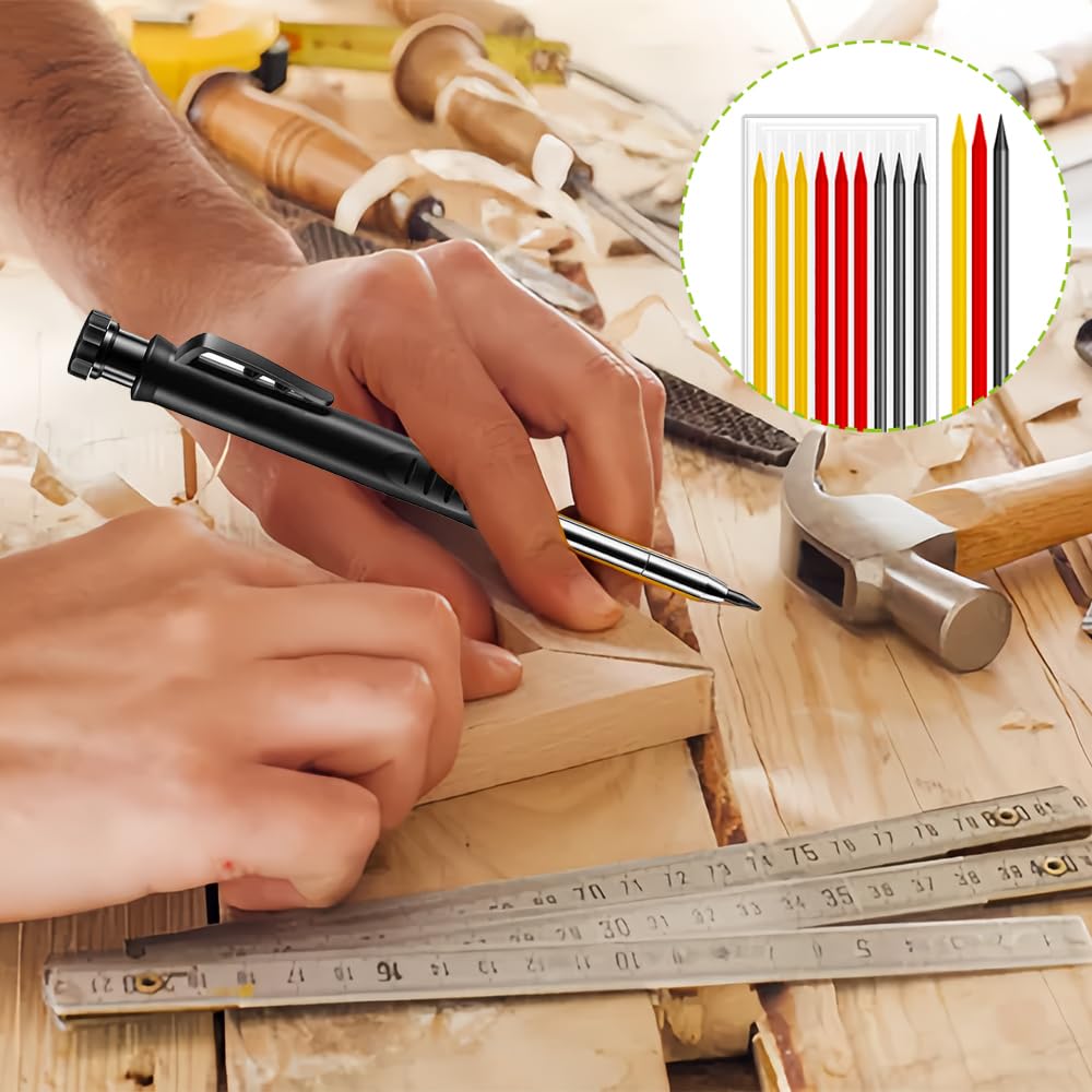 Jyvex 36 Stück Bleistiftminen 2.8mm - Zimmermannsbleistift Ersatz | Wasserdichte Pica Dry Minen