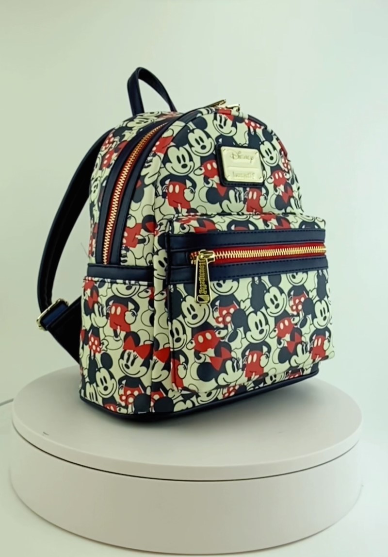 Loungefly Disney Mickey Minnie Mouse Mini Backpack Handbag AOP Faux Leather EXCLUSIVE DROP: Loungefly Disney Mickey & Minnie Mouse  main image 4