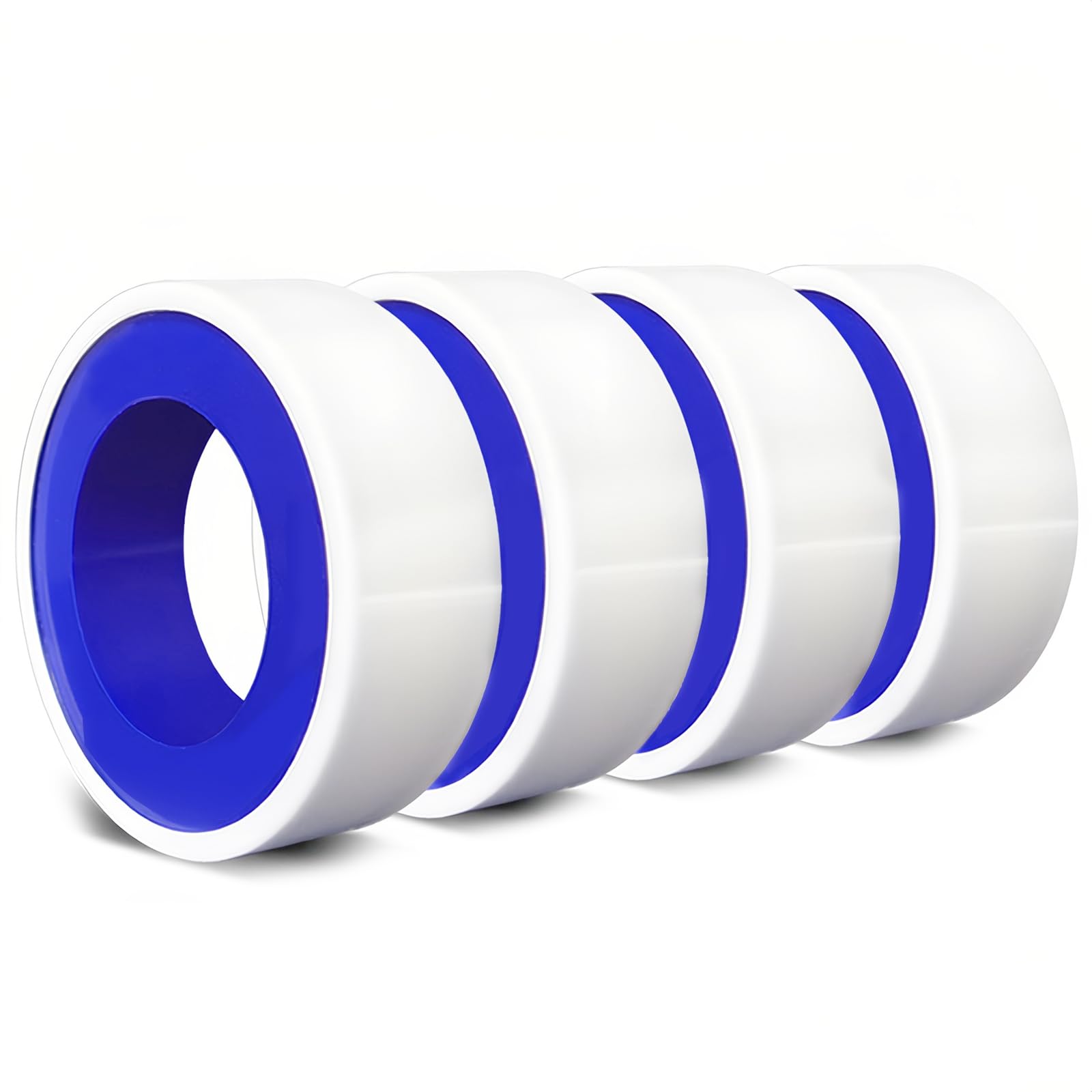4 Rollos Cinta de Teflón, 12mm x 10m, Cinta PTFE de Rosca, Teflon Fontaneria, para Sellar Roscas selladora blanca para ducha, tuberías, grifo