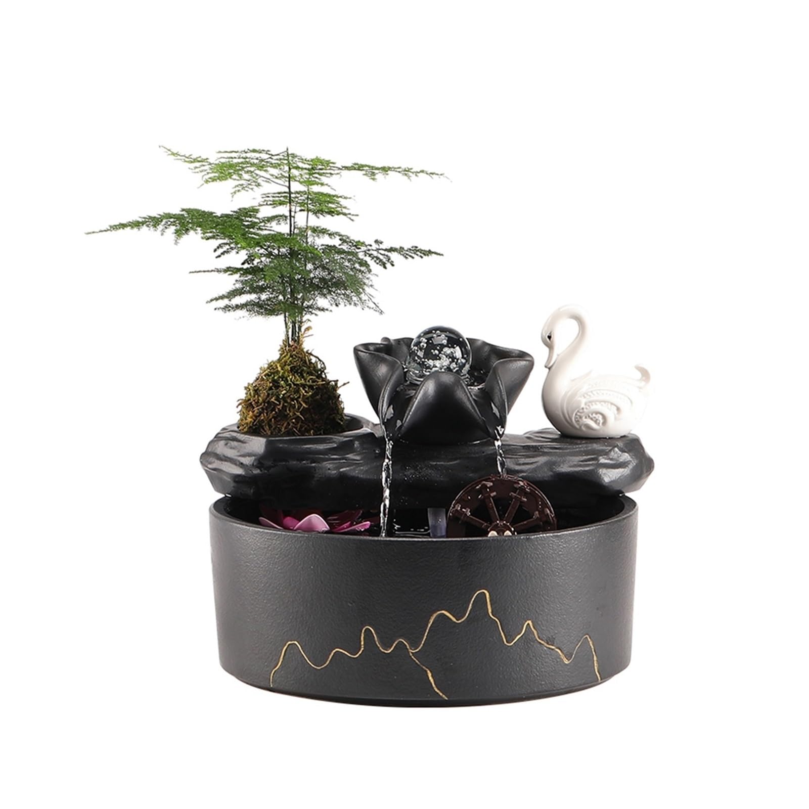 water feature Flowing Water Ornaments Feng Shui Ball Circulating Fountain Desktop Decorations