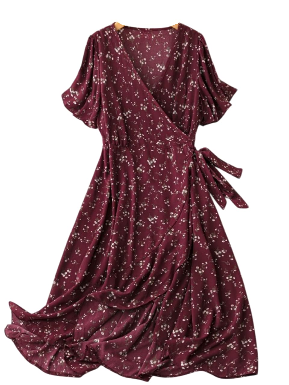 Litzo Women's Polyester A-Line Maxi Dress (L-76-M Red