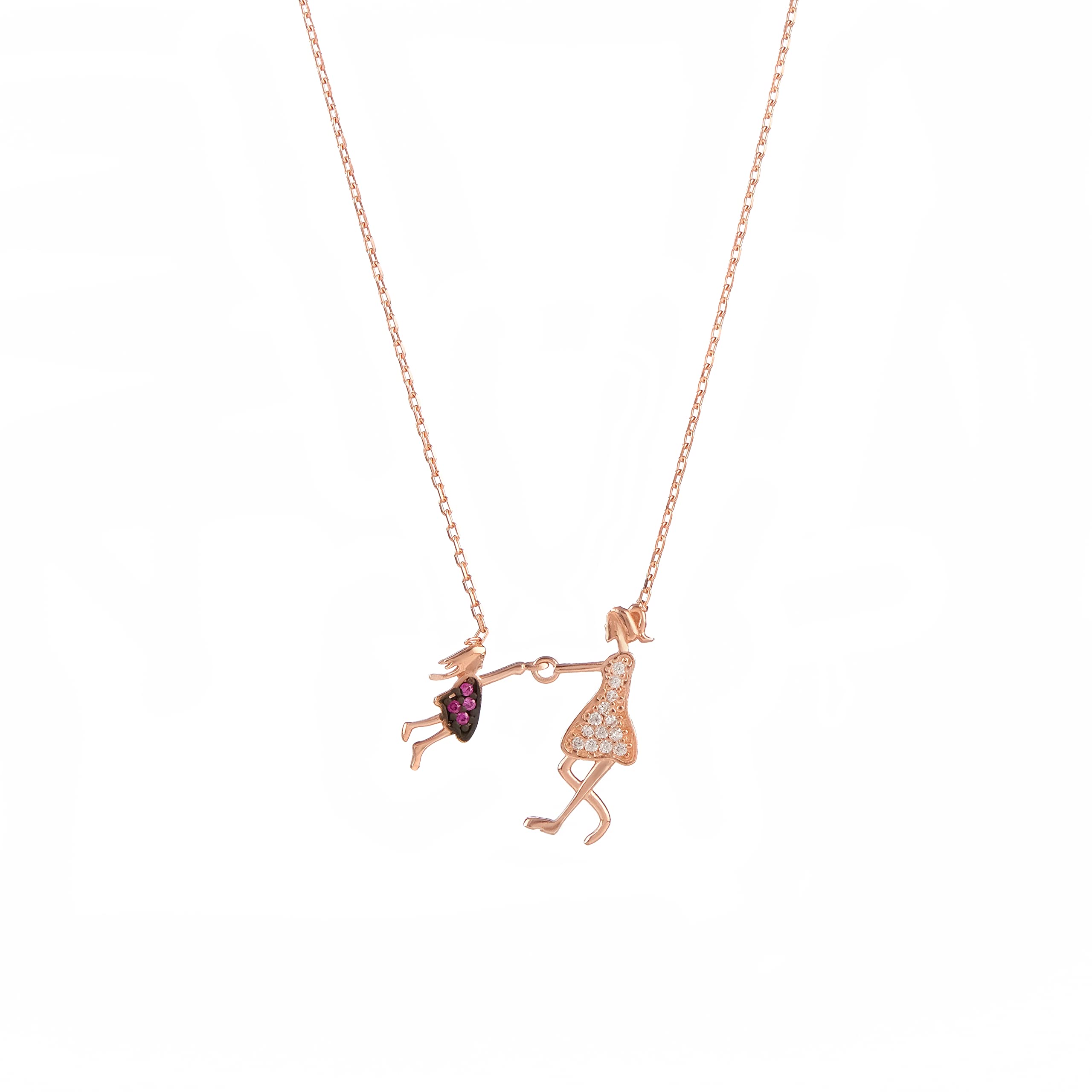 Absent Design Mom and Daughter Necklace | Cute Necklace For Teen girls | Sterling Silver Jewelry For Women| Mother's Day Gift From Daughter (Mom Necklace For Women)