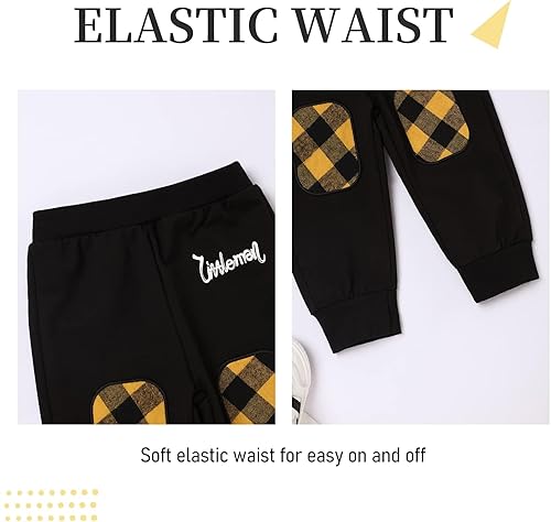 Miniatura 4 de Fuermos Conjunto para niño pequeño - Sudadera y pantalones a cuadros con capucha - Ropa de otoño