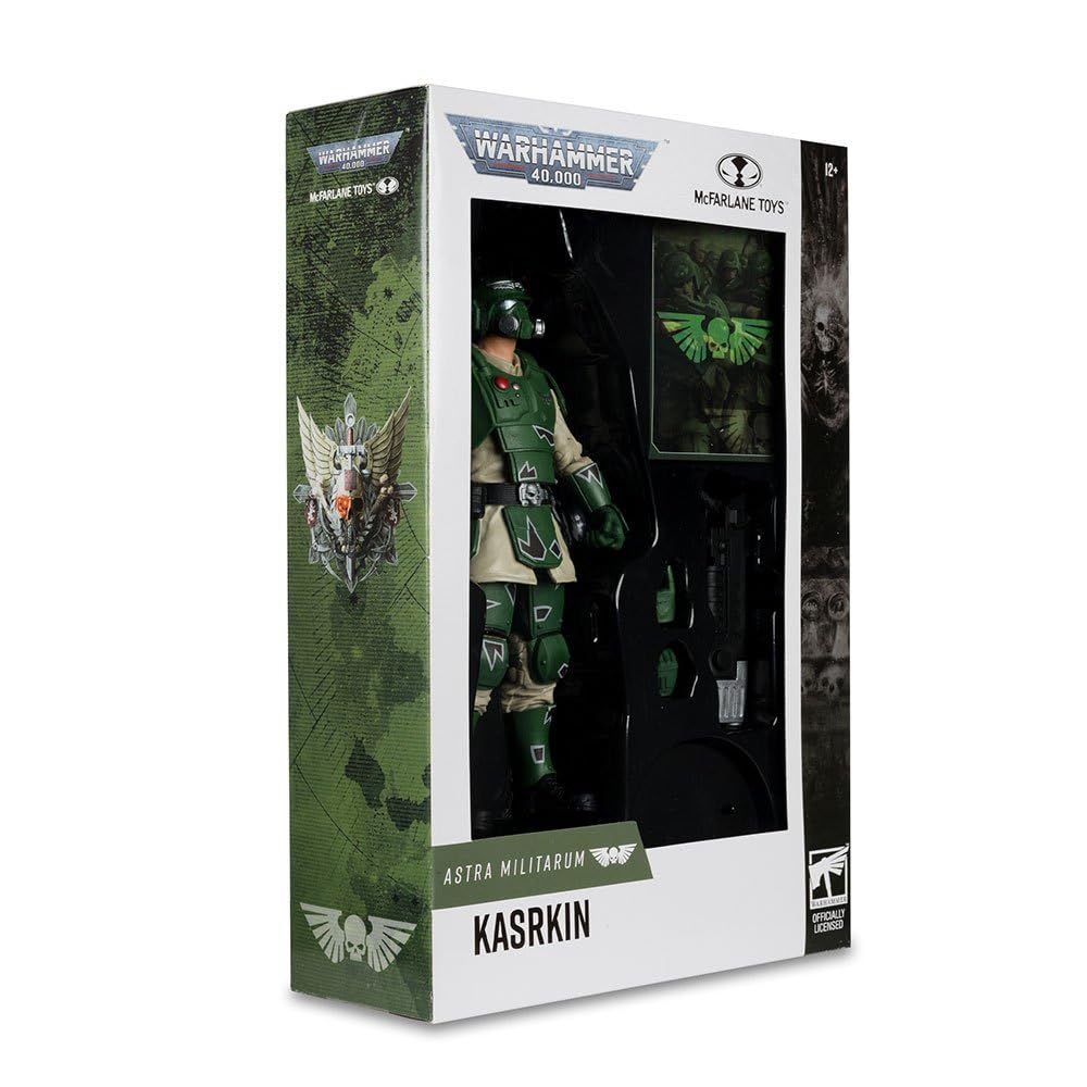 Bizak McFarlane Astra Militarum Karskin Warhammer 40000, videogioco online, scultura articolata da 18 cm con accessori, biglietto d'arte da collezione e base espositiva, (64380961)
