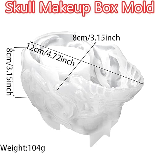 Miniatura 8 de Voyyphixa Moldes de calavera para resina epoxi, molde de resina de cabeza de cráneo, molde de silicona fantasma, molde de resina de molde de