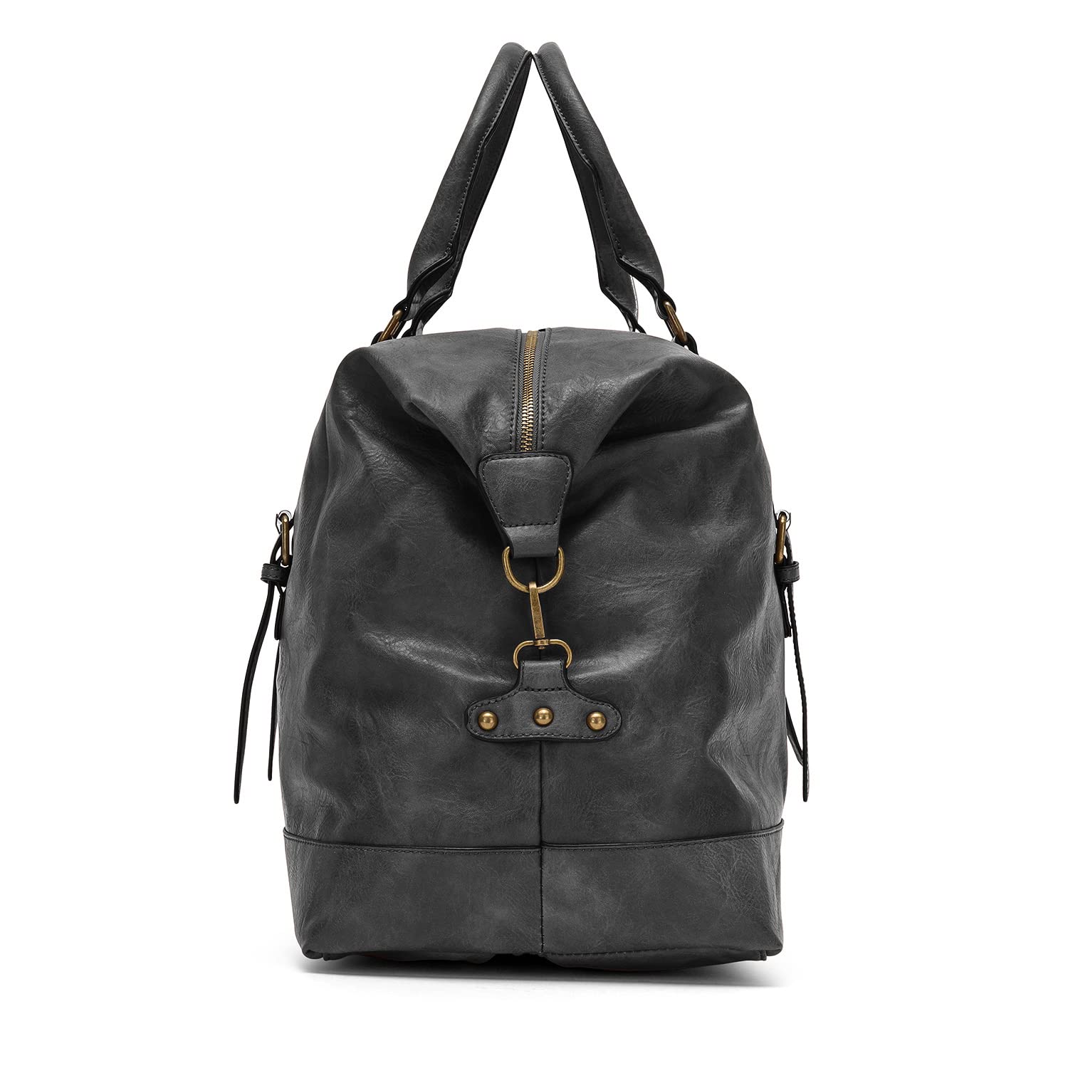 HERLING Borsone uomo/donna PASCAL vintage borsa da viaggio pelle PU (Anthracite Grey)