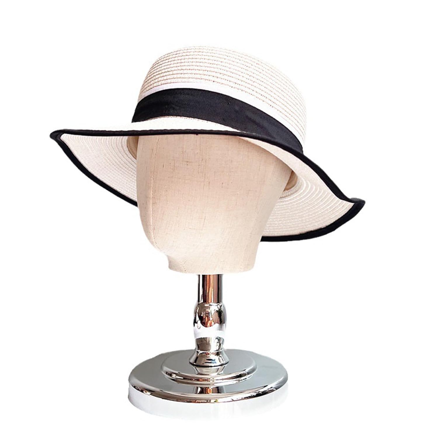 Wig Head Model Wig Hat Display Stand, Multifunctional Manikin Head Hats Stand Holder for Hairdresser Training Earphones Headwear,Hats, Silver