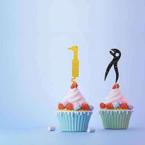 Miniatura 5 de 24 adornos para cupcakes para dentistas, decoración de pasteles de felicitaciones para dentistas, decoraciones de pastel con purpurina blanca y