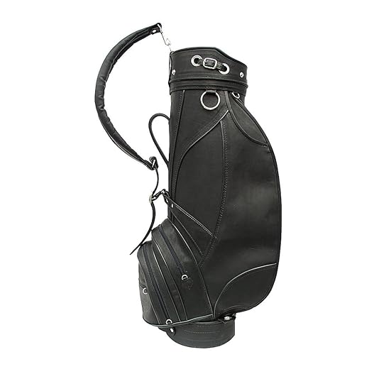 Piel Leather Deluxe 9in Golf Bag Blk, Black, One Size
