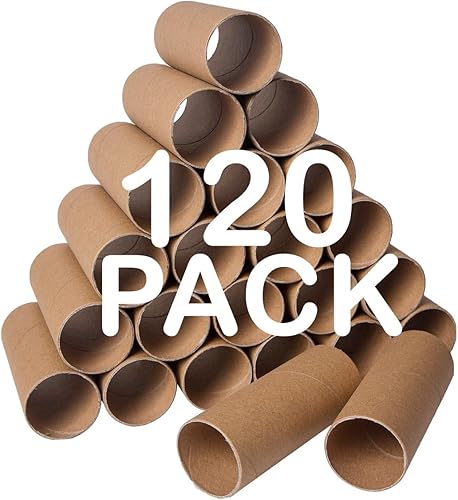 Paquete de 120 tubos de cartón grueso para manualidades, rollos de manualidades, tubos redondos de cartón, tubos de manualidades, rollos de papel