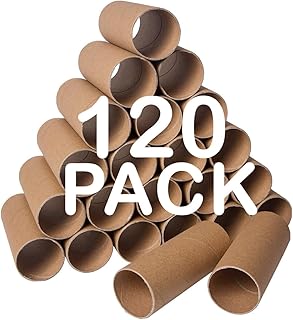120 Pack Thick Cardboard Tubes For Crafts - Craft Rolls - Round Cardboar...