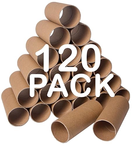 120 Pack Thick Cardboard Tubes For Crafts - Craft Rolls