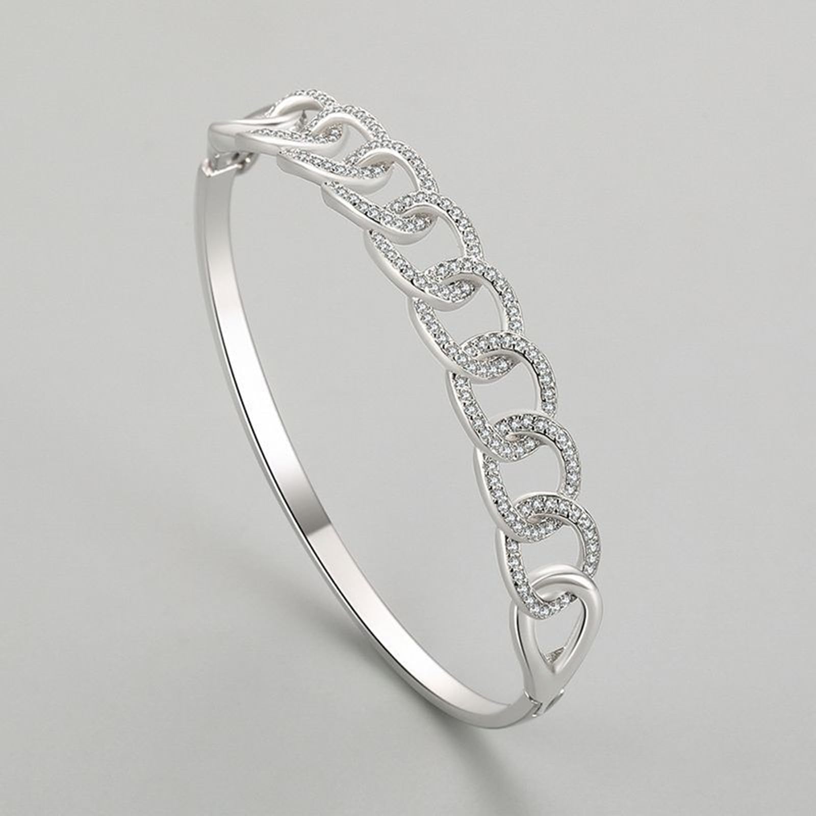 Pulsera de corazón para mujer, pulsera de cadena de moissanita para amistad,