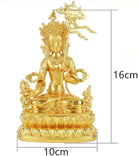 Miniatura 6 de Proveedores budistas de 6.3in de aleación de metal Ushnisha Sita Tapatra Tranic Nepal chapado en oro eficiente para decorar el hogar