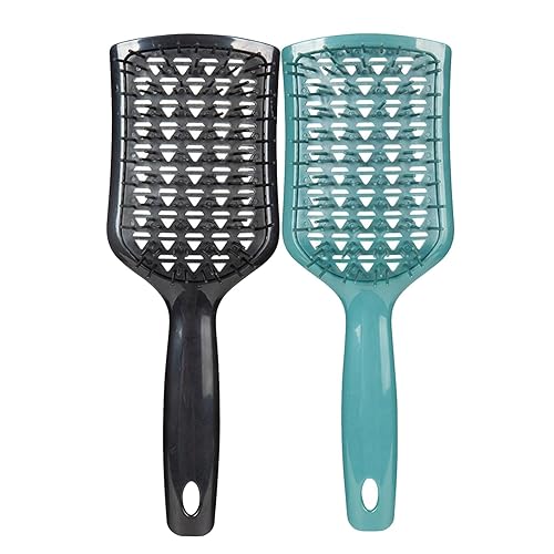 Cepillo de pelo desenredante de 2 piezas, con cerdas flexibles, cepillo de masaje antiestático, adecuado para peinar sin dolor de cabello rizado disponible en Yaxa Colombia