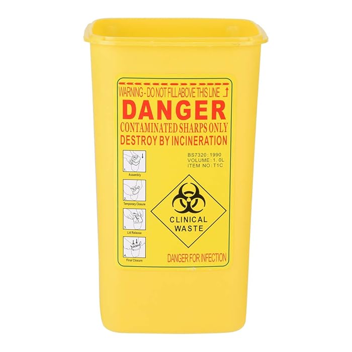 Buy Nikou Yellow Biohazard Bin Needle Disposal Sharps Box For