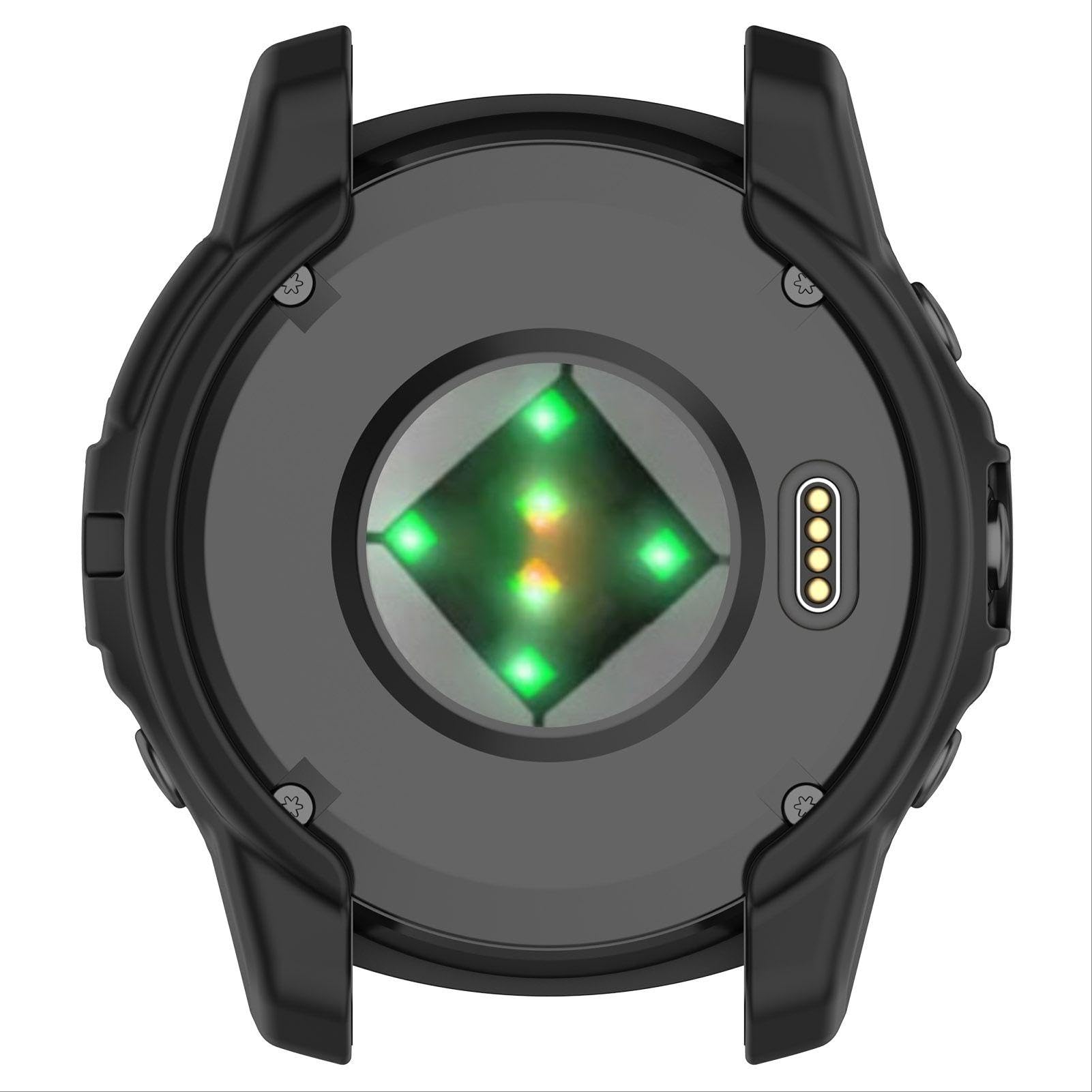 GIOPUEY Etui kompatybilne z Garmin fenix7X pro/Garmin Epix Pro 51 mm, wysokiej jakości miękki silikonowy pokrowiec ochronny TPU, unikalny design, odporny na wstrząsy, odporny na upadki - czarny
