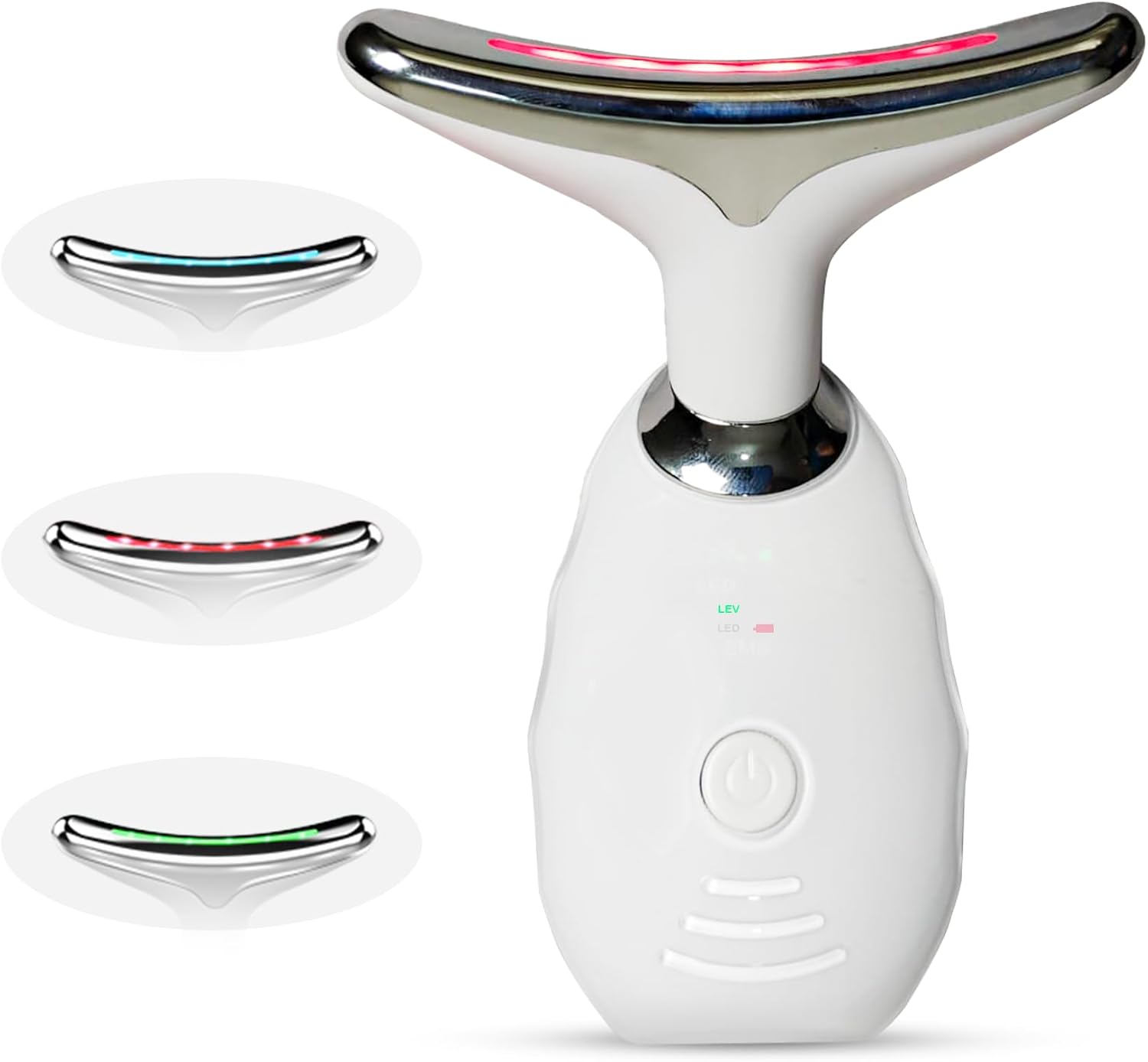 Facial & Neck Massager – 3-in-1 LED Light Therapy & Skin Tightening Device – Anti-Aging Wrinkle Remover & Face Sculptor for Lifting, Toning, and Radiant Glow