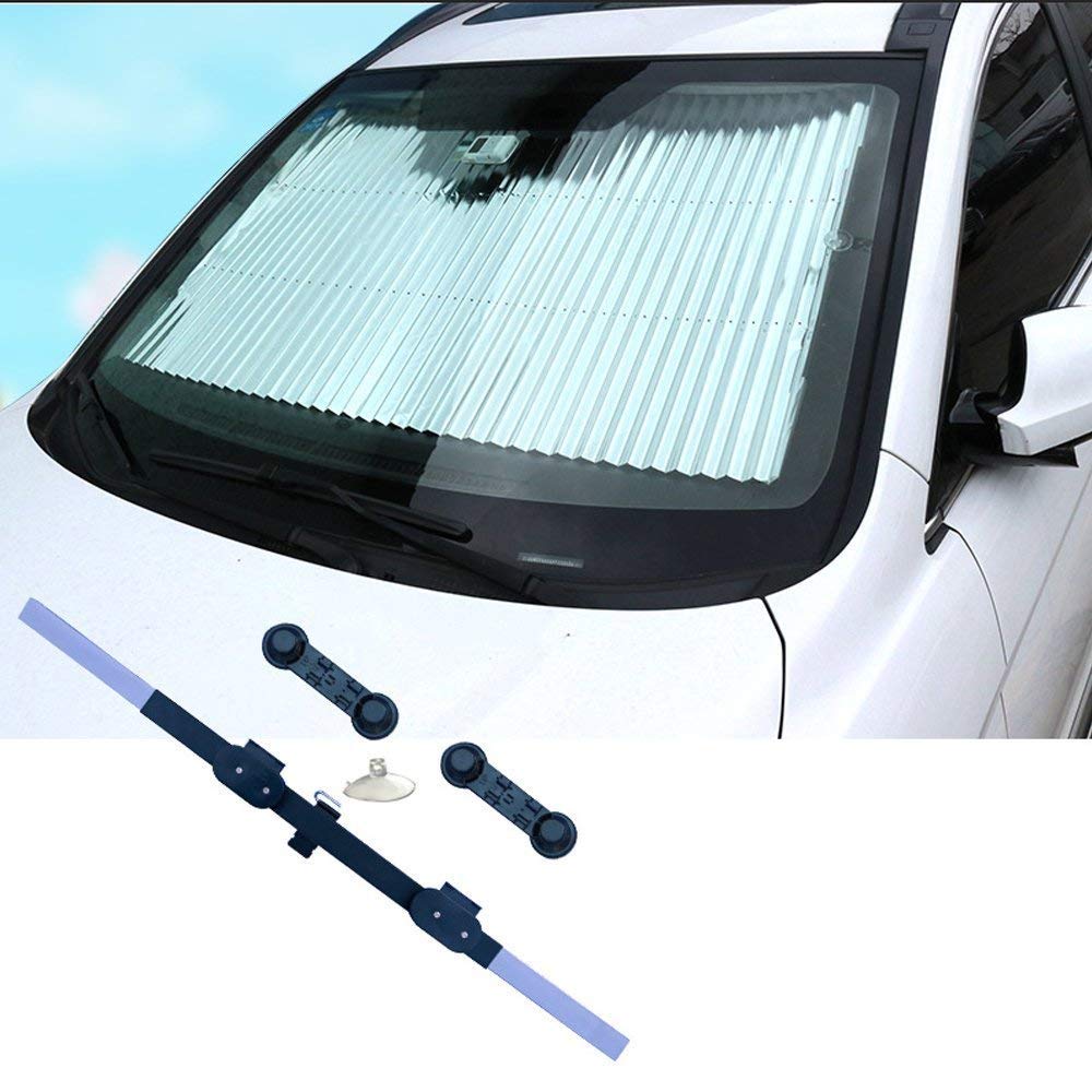 Parasole per parabrezza auto, stile a fisarmonica, retrattile e automatico, per parabrezza anteriore