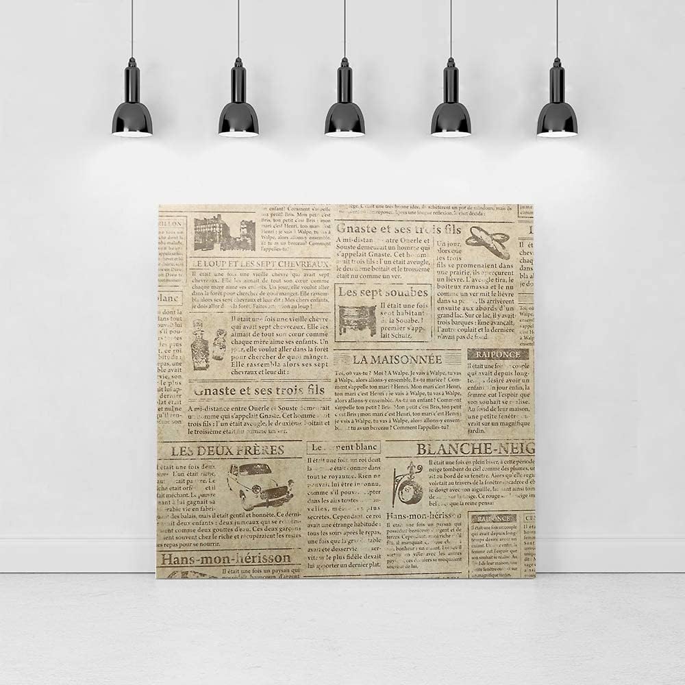 TANONE Vintage Wallpaper 17.7" x 236" Self Adhesive Newspaper Wallpaper Stick and Peel for Drawer French Retro Decorative Furniture
