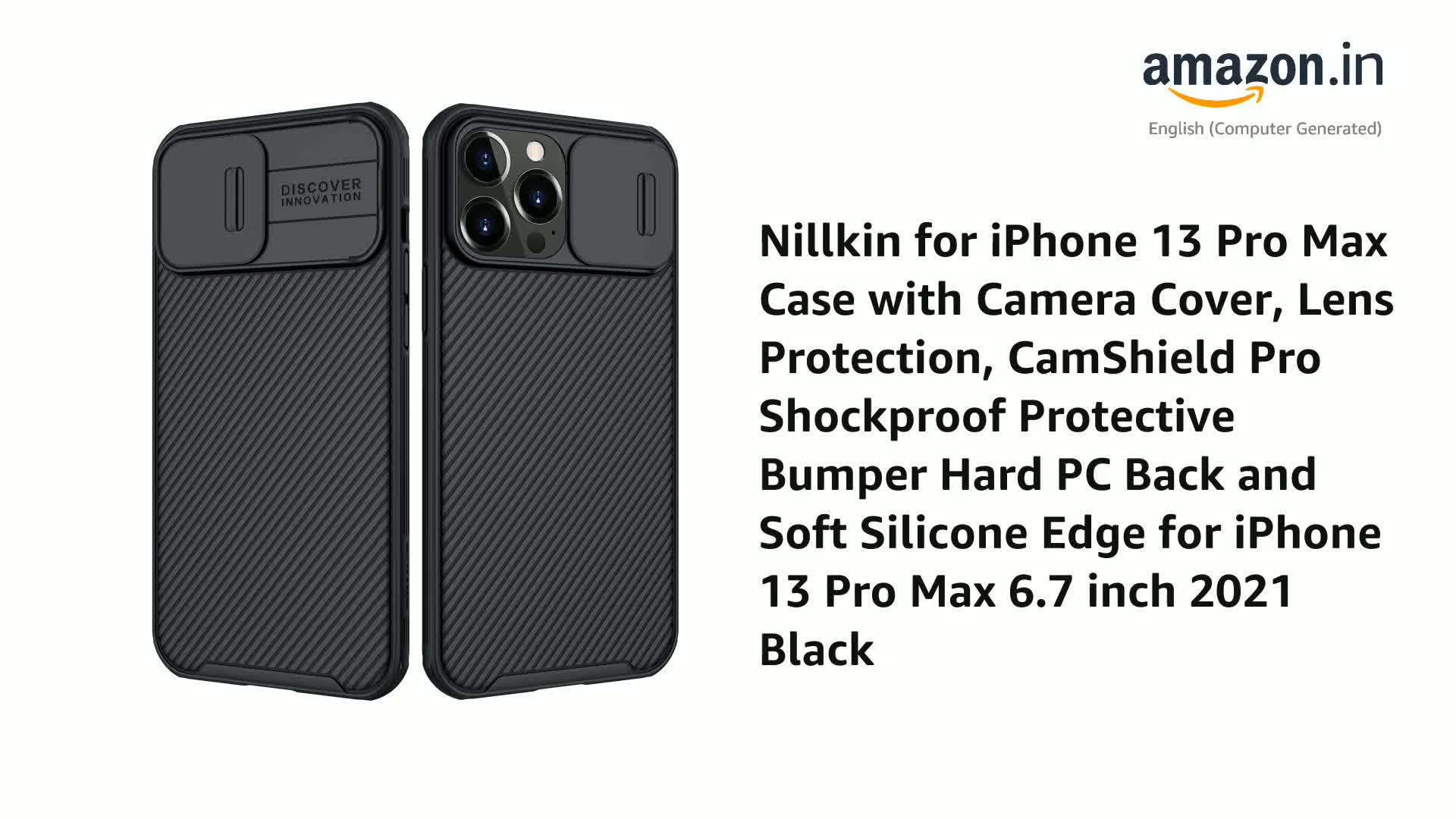Nillkin for iPhone 13 Pro Max Case with Camera Cover, Lens