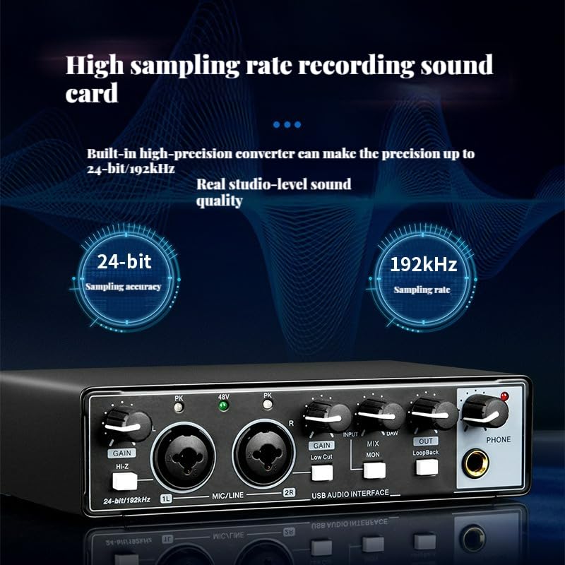 Enregistrement de Guitare Carte Son USB Externe Interface Audio spéciale,Compatibilité Universelle