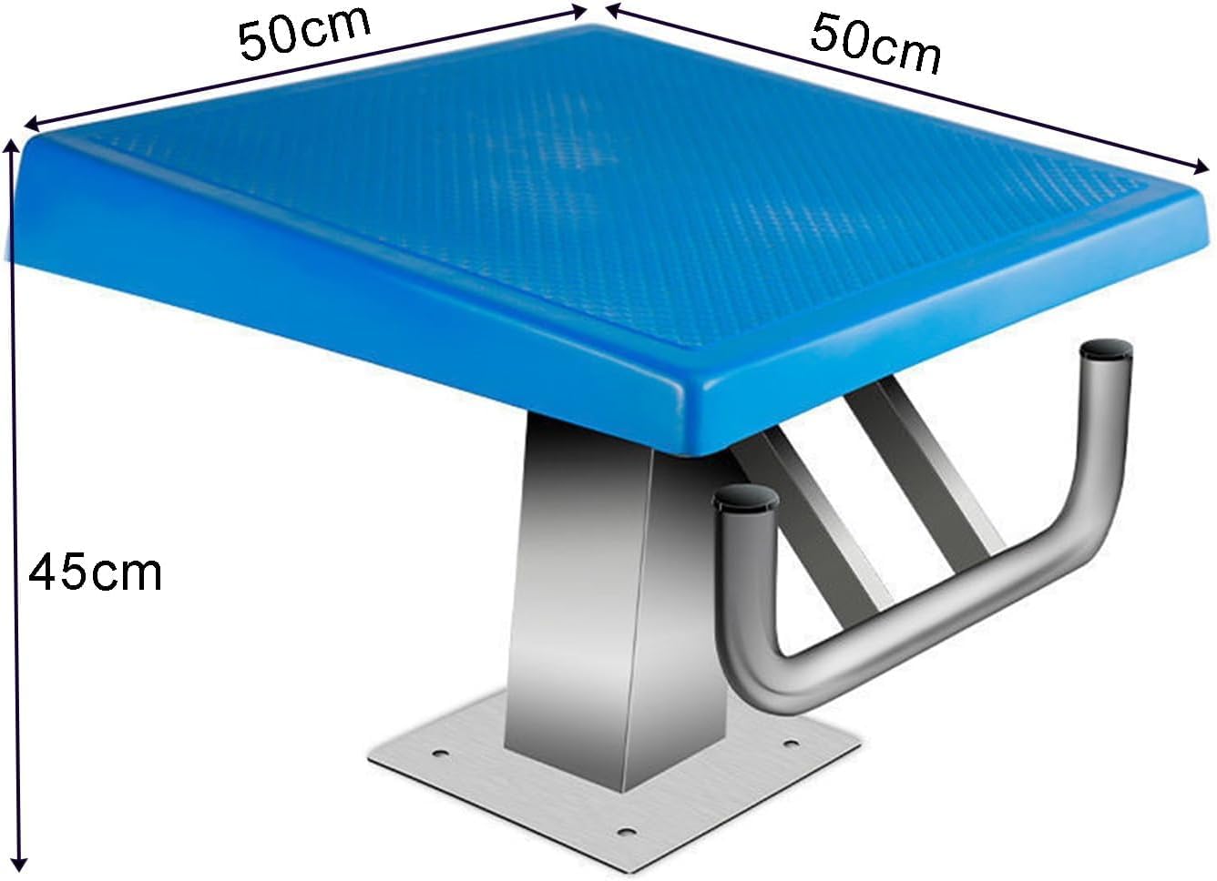 Sprungplattform Schwimmbecken, Rutschfestes Sprungbrett Metallstahlsockel, Startblock Sprungbecken Im Innen- Und AußEnbereich Mit 10° Neigung Und 272 Kg Tragkraft Schwimmsprungplattform