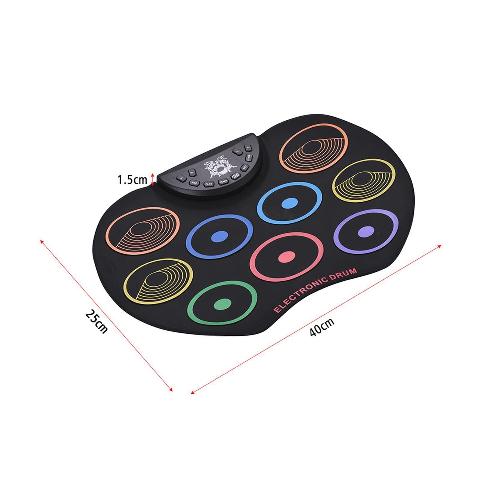 21 Kits de batería electrónica portátil enrollable. Incluye máquina de práctica con pads para una experiencia divertida, máquina de pads