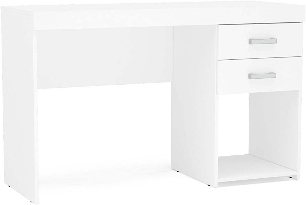 Polifurniture Malta 2 Drawer Computer Desk, White