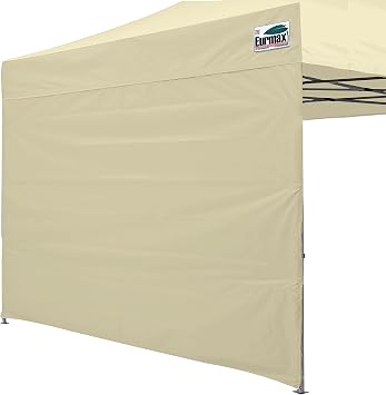 Eurmax USA 10x10 Pop Up Canopy SunWall-UV Protection for Tents,Blocks Sunlight&Wind,Water Resistant Side Wall Only,Easy Hook & Loop Installation,Fit for 10FT Straight Leg Shelters&Gazebo,Beige