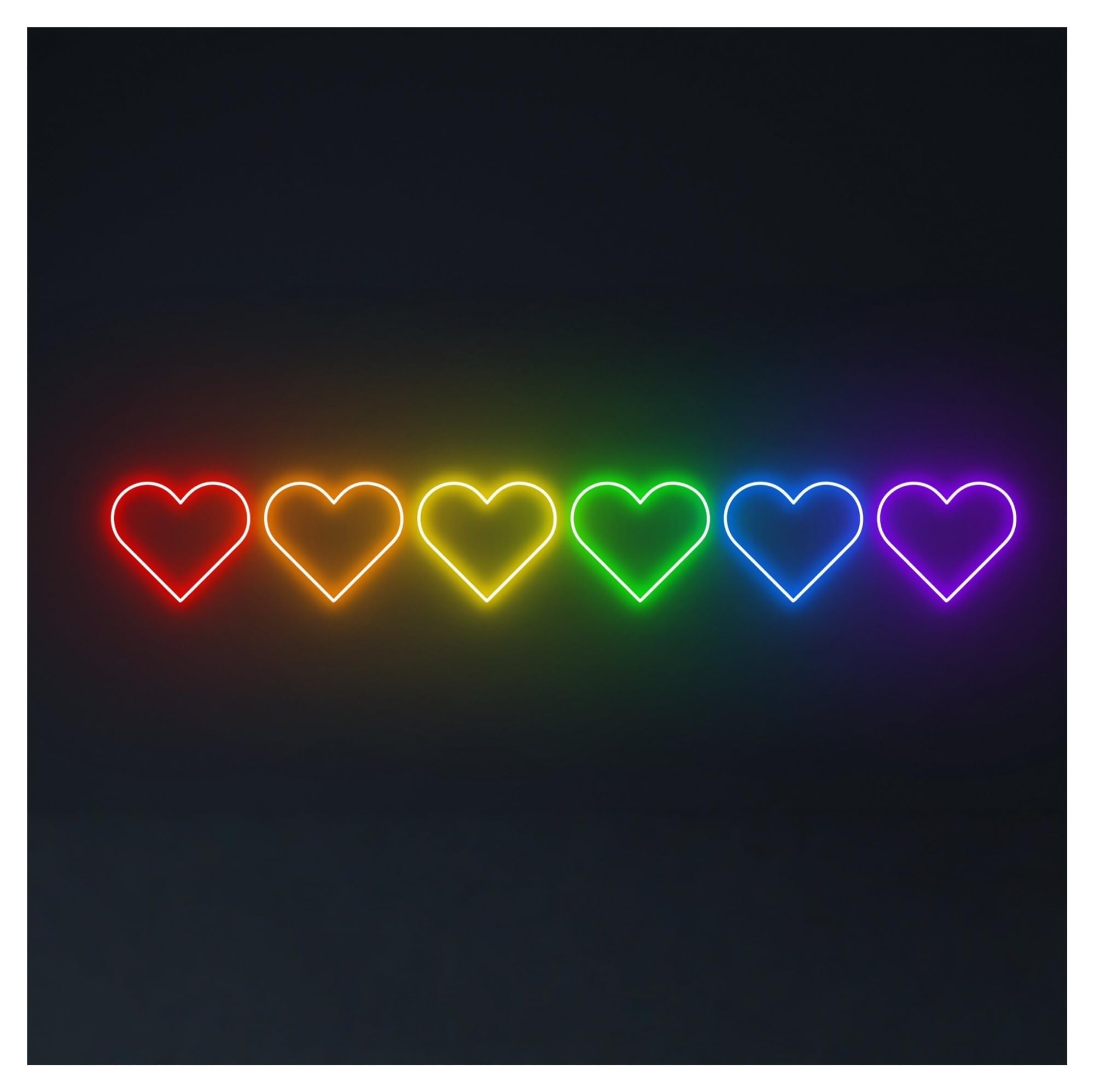 RONGCH Hanging Art Neon Signs Heart Neon Sign Room Couple Light Decor for Gameroom Bedroom Bar Livingroom Birthday Party Wall Decoration 50cm