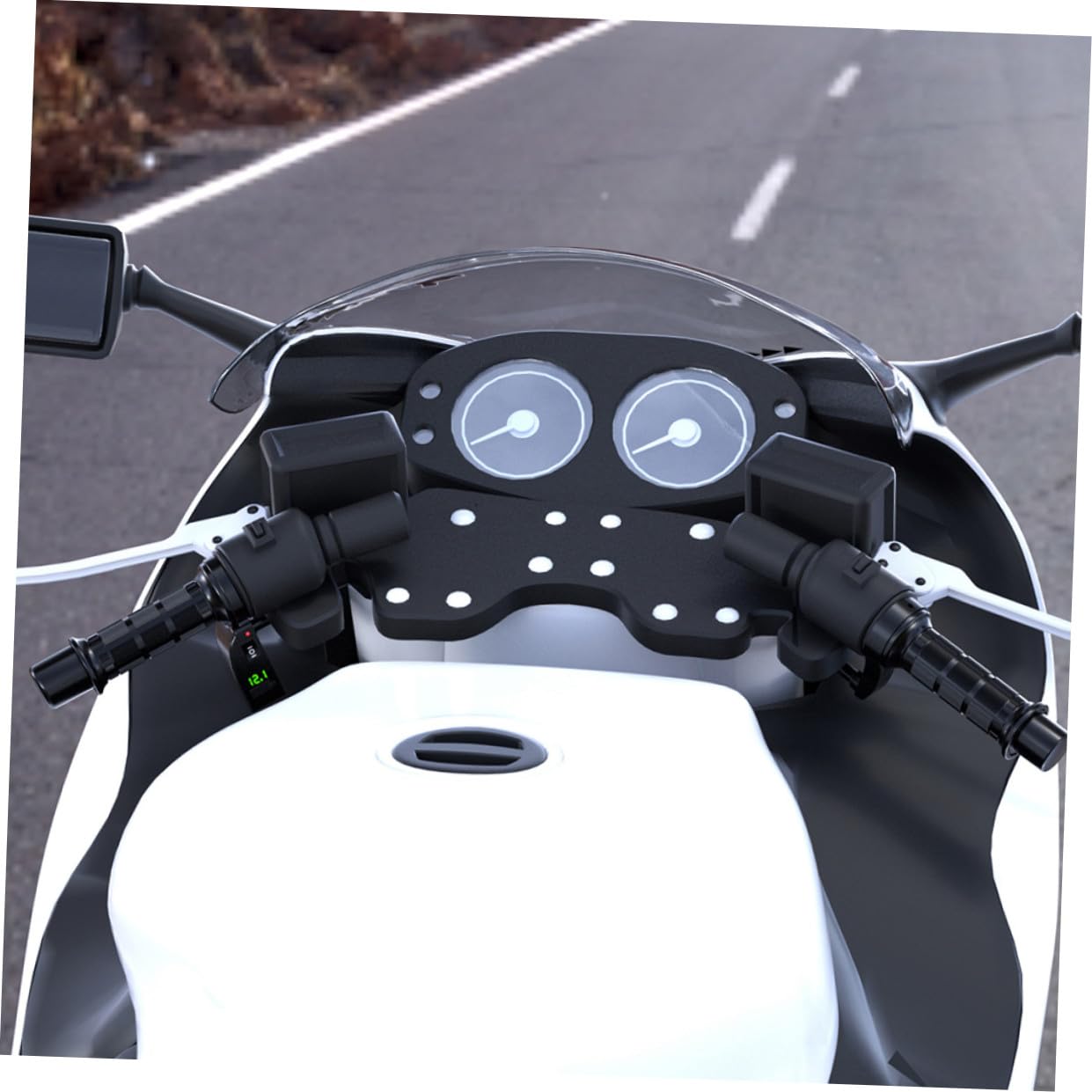 Cubiertas Calefactables Negro Manillar de Motocicleta para 1 Par