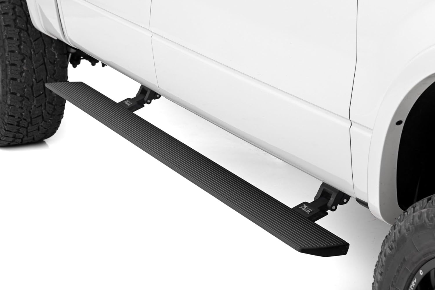 Rough Country Power Running Boards with LED Step Lights for Ford F150 / Raptor, Crew Cab (2009-2014) - Dual Motor Electric Powerstep Board & Retractable Truck Steps