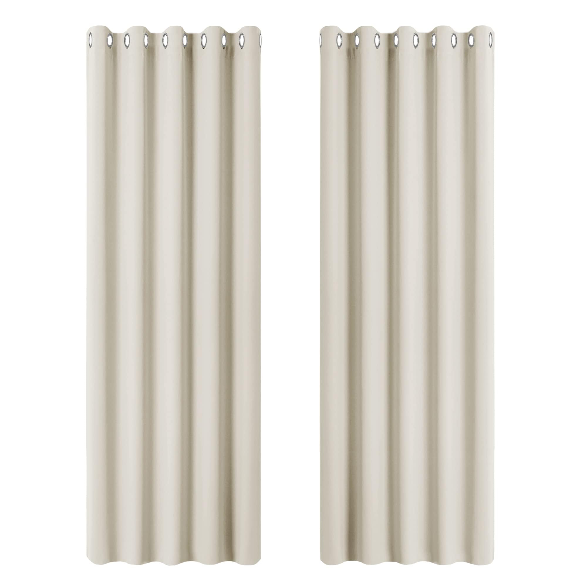 PONY DANCE Thermal Insulated Curtains for Living Room - Eyelet Balance Temperature Curtains Super Soft Bedroom Drapes for Nursery/Children/Kids, 66 x 84 Inches, Beige, 2 Panels