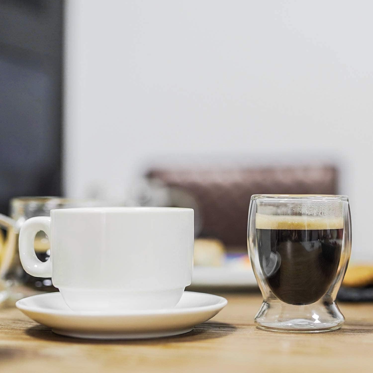 Exclusive Discount 80% Offer Espresso Glass Coffee Cups 90 ml 3 oz-Set of 4 Double Walled Clear Coffee Glass Mug Small Espresso Shot Glasses Cup Glass Coffee Mugs Glass Espresso Cups Latte, Cappuccino or Dessert Cup