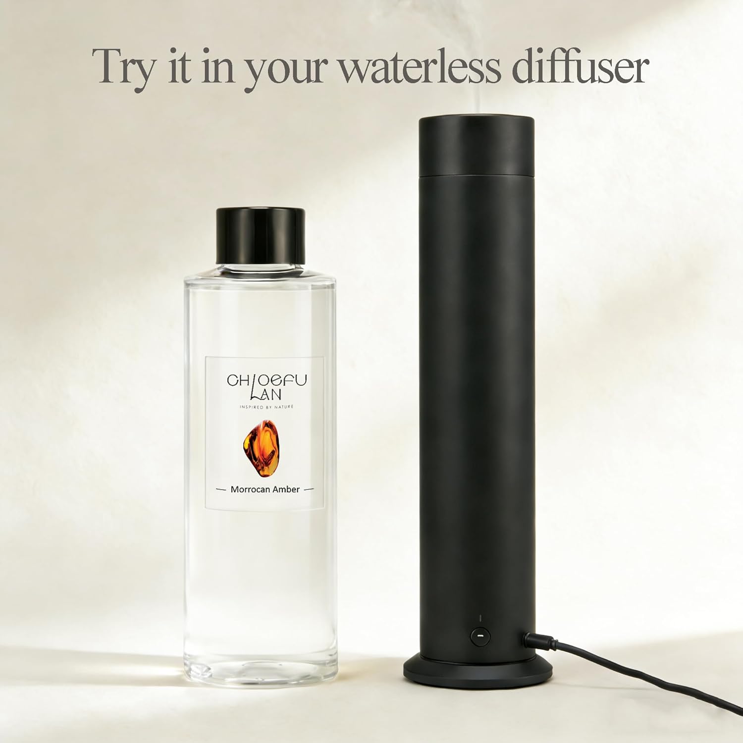 Chloefu LAN Morrocan Amber Scented Oil Diffuser Refill 6.76 fl oz Natural Essential Oil - Best for Home Bathroom Shelf Decor, 0% Alcohol, Unique Blend to Promote Sleep & Relieve Stress - Image 2