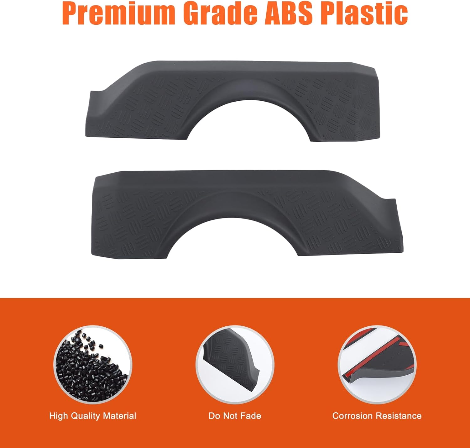 2PCS Rear Door Armor Corner Guards Compatible with INEOS Grenadier 2022-2025 Accessories, Tail Light Cover Guards Protector Rear Quarter Panel Textured Black Decoration
