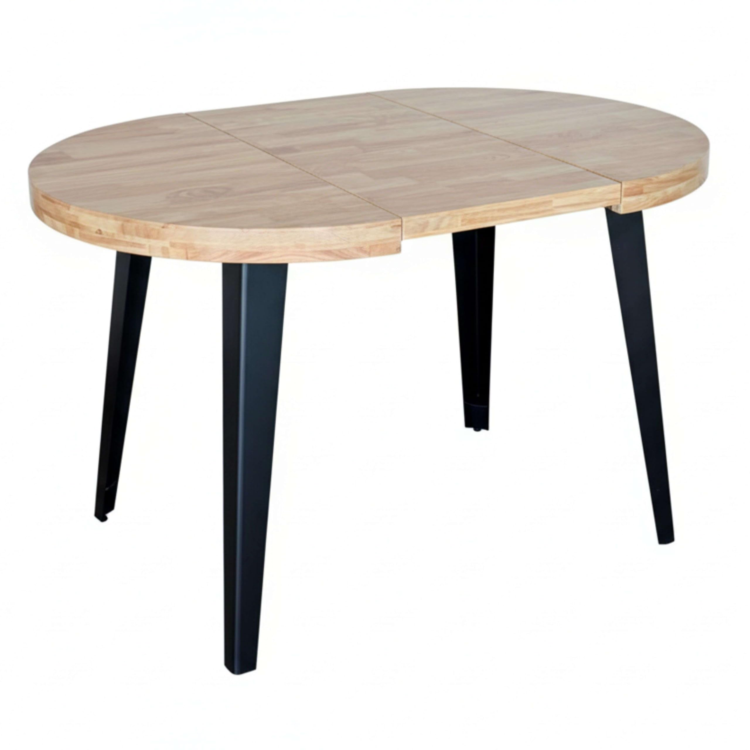Miroytengo Mesa de Comedor Extensible Redonda Berg 3 Posiciones hasta 6 comensales 80/120/160x80x76 cm