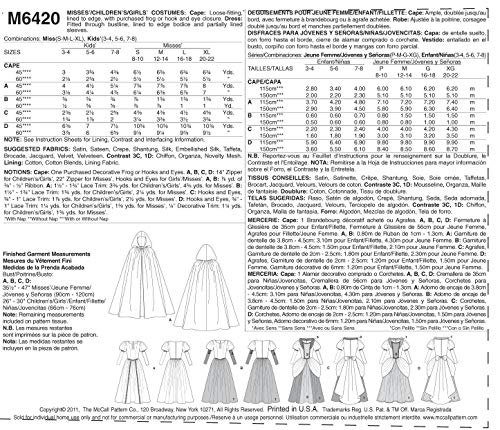 Mccall's M6420 Women's Fairy Tale Princess Dress Halloween Costume Sewing Pattern, Sizes S-L #TOP3