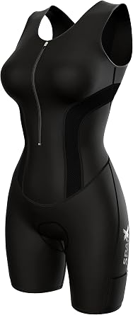 Sparx Women Triathlon Suit Tri Short Racing Cycling Swim Run Large, Black/Black