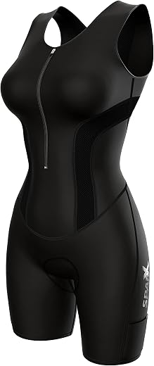 Sparx Women Triathlon Suit Tri Short Racing Cycling Swim Run (Small, Black)
