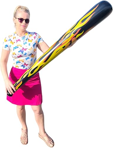 Miniatura 6 de Bate de béisbol inflable de llama jumbo de 54 pulgadas (paquete de paquete). Juguete inflado perfecto para fiesta, parque infantil, divertido deporte