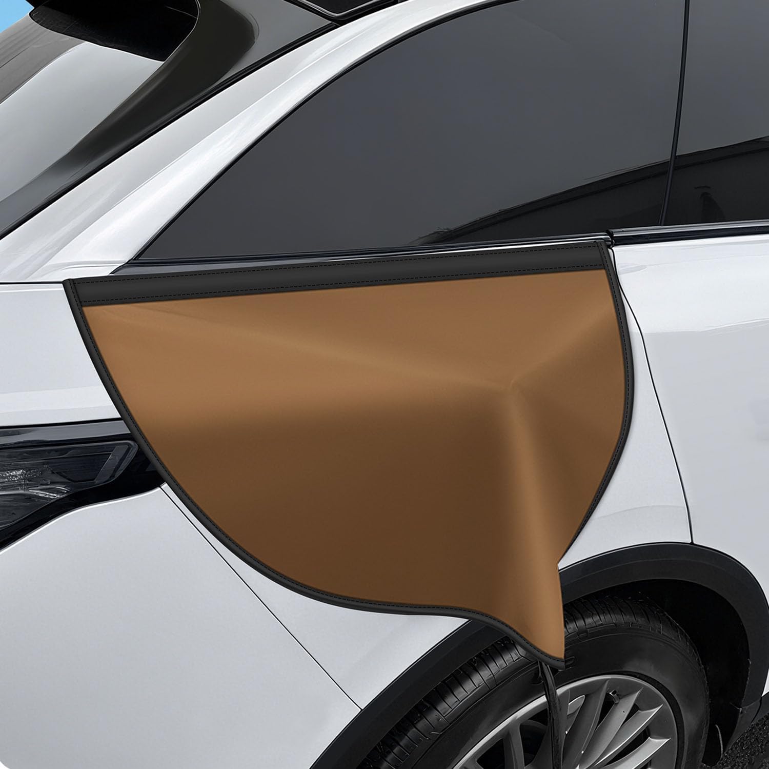 EV Charger Plug Port Cover for Audi Q4 e-tron 2021, Outdoor Waterproof EV Charger Port Cover Magnetic Adhesion Weatherproof Electric Car Charger Plug Cover,D Brown