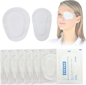 Disposable Eye Dressing Pad for Wound & Trauma Recovery Surgery Protective Accessories, Sterile Individual Packaging, 20 PCS 2" x 3.3"